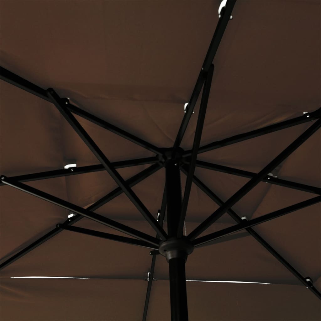 3-tasoinen aurinkovarjo alumiinitanko harmaanruskea 2,5x2,5 m - Sisustajankoti.fi