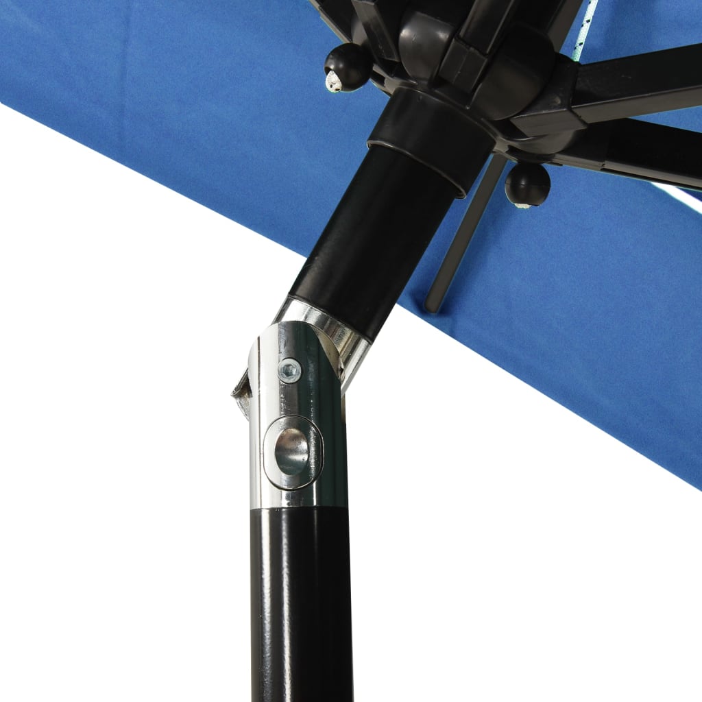 3-tasoinen aurinkovarjo alumiinitanko taivaansininen 2x2 m - Sisustajankoti.fi