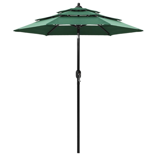 3-tasoinen aurinkovarjo alumiinitanko vihreä 2 m - Sisustajankoti.fi