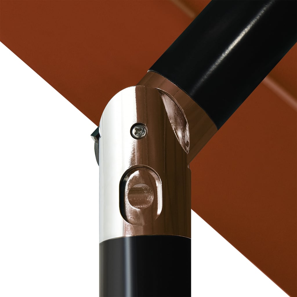 3-tasoinen aurinkovarjo alumiinitanko terrakotta 3,5 m - Sisustajankoti.fi
