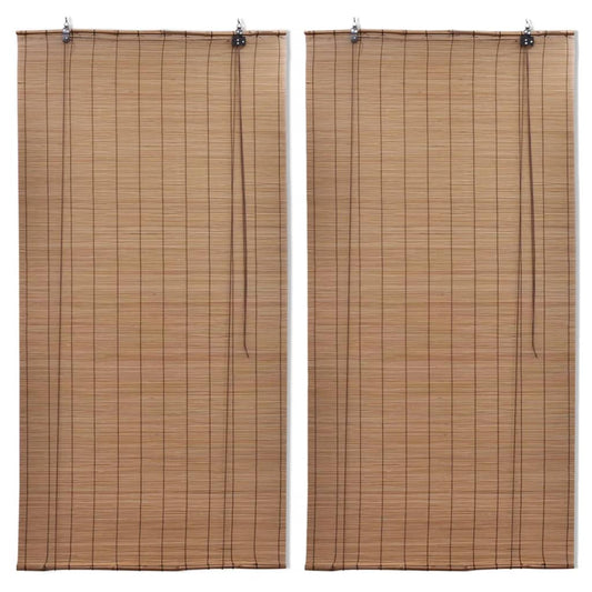 Bambu rullaverhot 2 kpl 80 x 160 cm ruskea - Sisustajankoti.fi