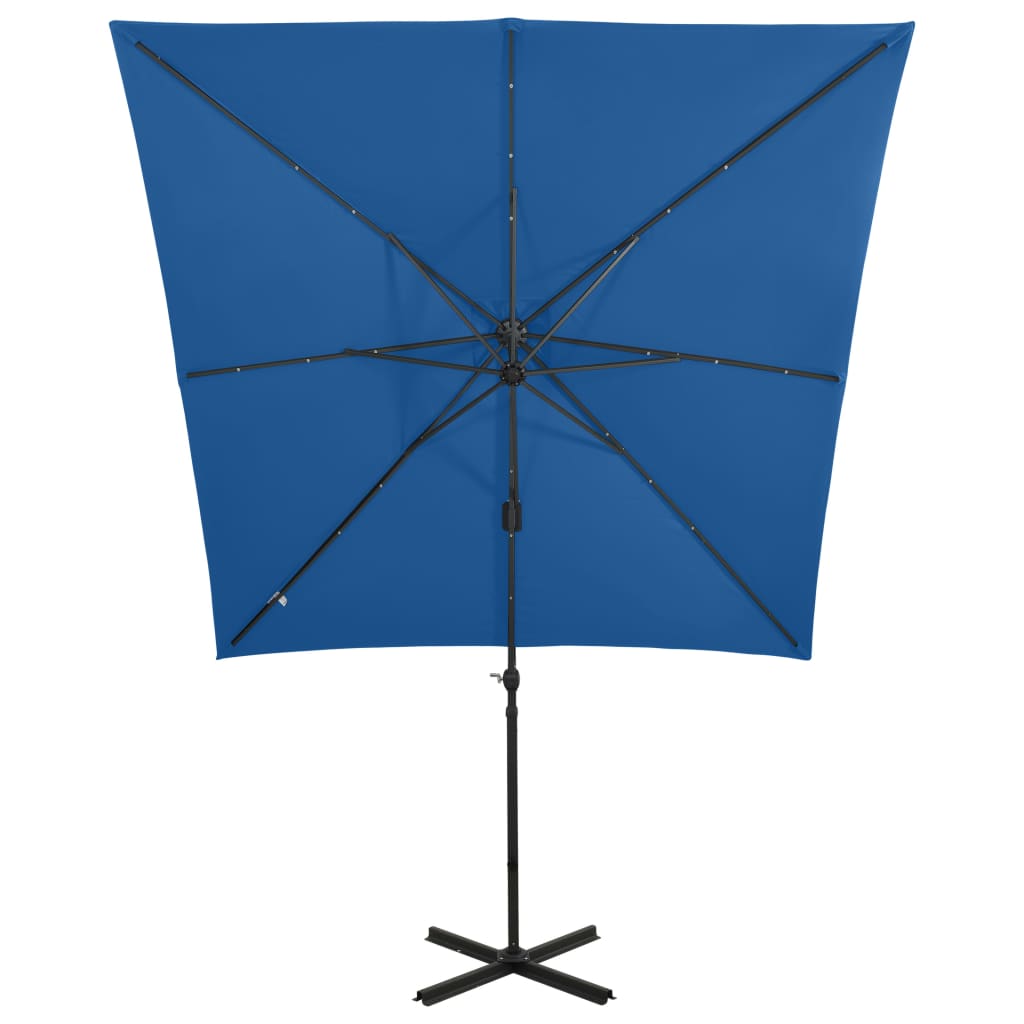 Riippuva aurinkovarjo tangolla ja LED-valoilla taivaans. 250 cm - Sisustajankoti.fi