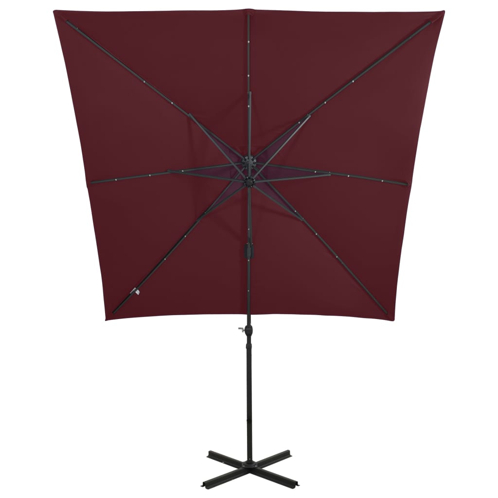 Riippuva aurinkovarjo tangolla ja LED-valoilla viininpu. 250 cm - Sisustajankoti.fi