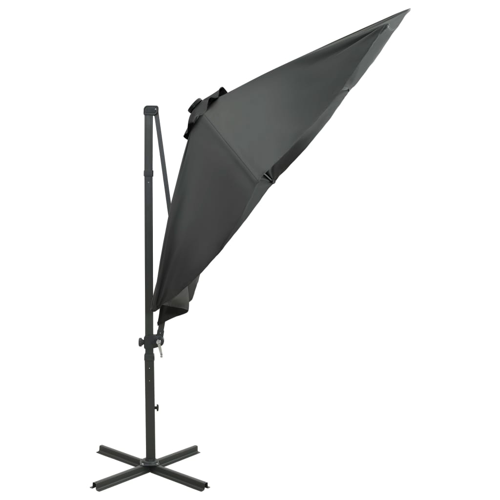 Riippuva aurinkovarjo tangolla ja LED-valoilla antras. 300 cm - Sisustajankoti.fi