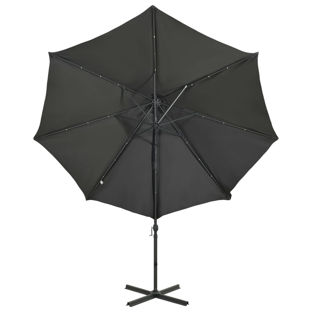 Riippuva aurinkovarjo tangolla ja LED-valoilla antras. 300 cm - Sisustajankoti.fi