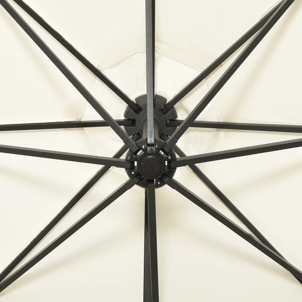 Riippuva aurinkovarjo tangolla ja LED-valoilla hiekka 300 cm - Sisustajankoti.fi