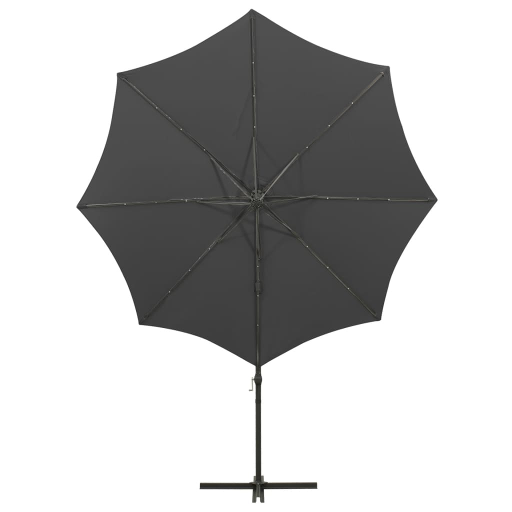 Riippuva aurinkovarjo tangolla ja LED-valoilla antras. 300 cm - Sisustajankoti.fi