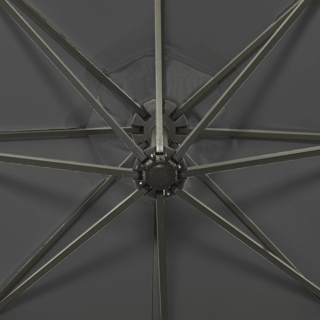 Riippuva aurinkovarjo tangolla ja LED-valoilla antras. 300 cm - Sisustajankoti.fi