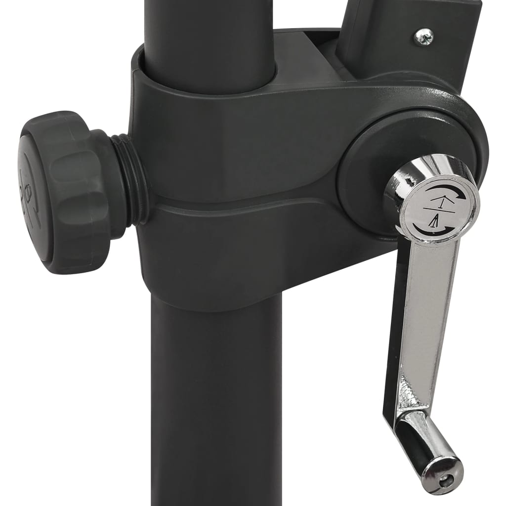 Riippuva aurinkovarjo tangolla ja LED-valoilla musta 300 cm - Sisustajankoti.fi