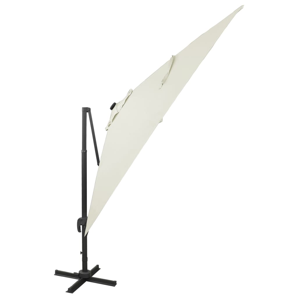 Riippuva aurinkovarjo tangolla ja LED-valoilla hiekka 300 cm - Sisustajankoti.fi