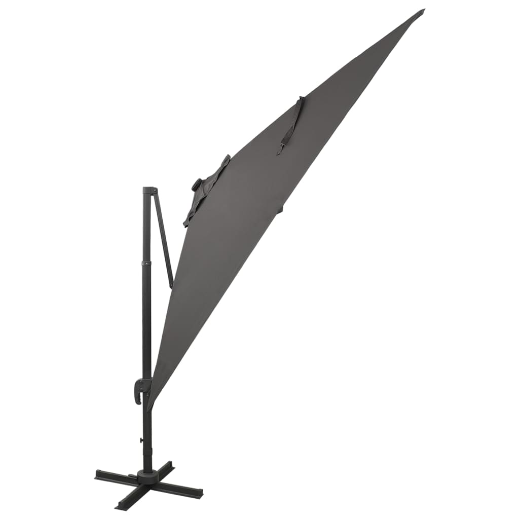 Riippuva aurinkovarjo tangolla ja LED-valoilla antras. 300 cm - Sisustajankoti.fi
