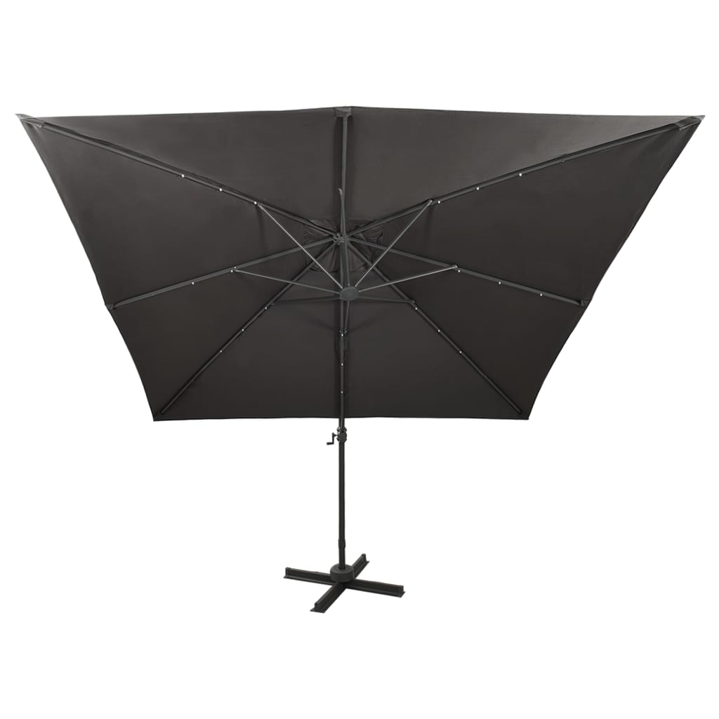 Riippuva aurinkovarjo tangolla ja LED-valoilla antras. 300 cm - Sisustajankoti.fi