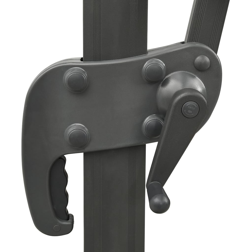 Riippuva aurinkovarjo tangolla ja LED-valoilla ruskeanh. 300 cm - Sisustajankoti.fi