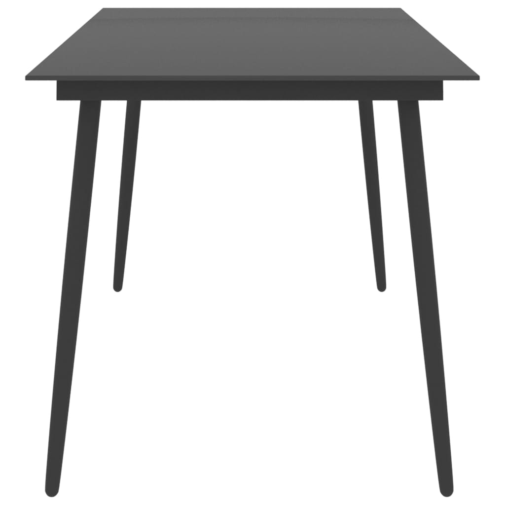 Puutarhan ruokapöytä musta 190x90x74 cm teräs ja lasi - Sisustajankoti.fi
