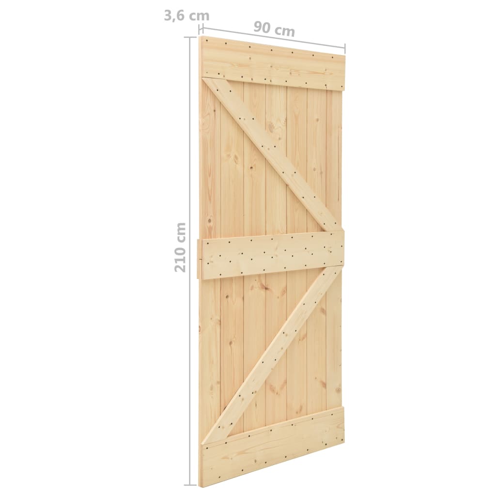 Liukuovi asennustarvikkeineen 90x210 cm täysi mänty - Sisustajankoti.fi