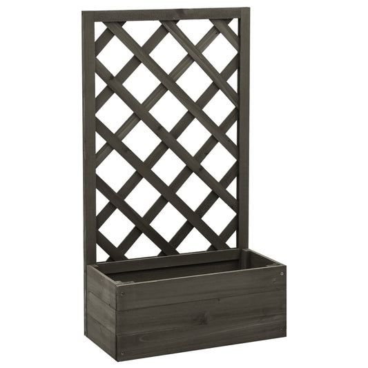 Kukkalaatikko säleiköllä harmaa 50x25x90 cm täysi kuusi - Sisustajankoti.fi