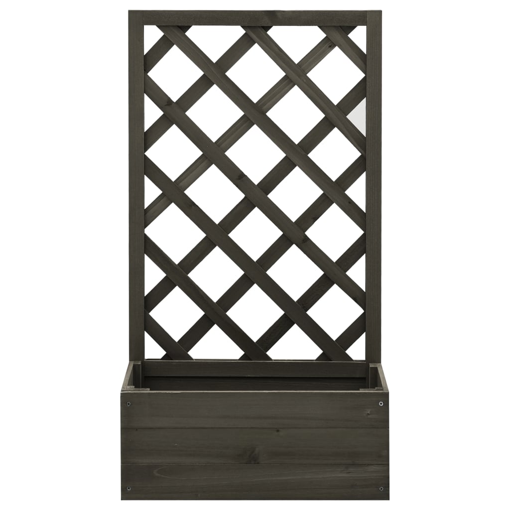 Kukkalaatikko säleiköllä harmaa 50x25x90 cm täysi kuusi - Sisustajankoti.fi
