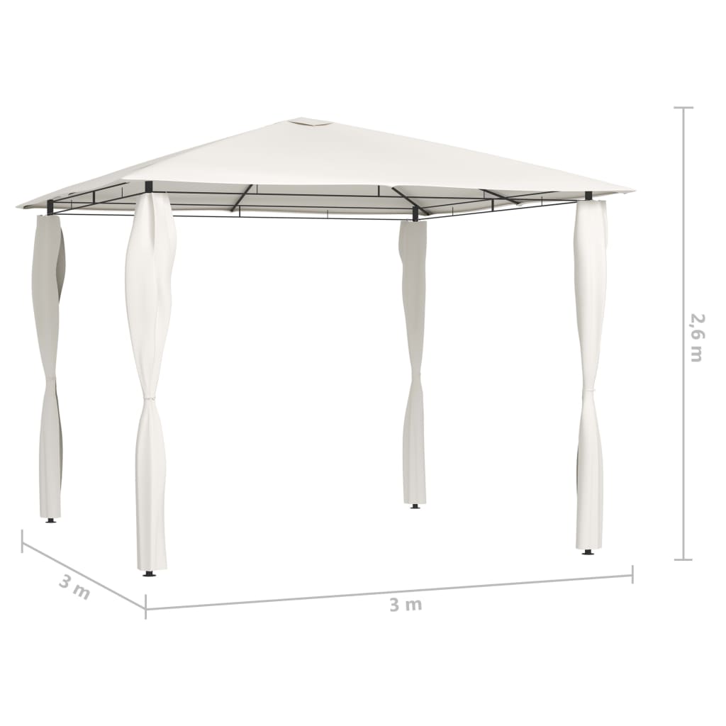 Huvimaja sivuseinillä 3x3x2,6 m kerma 160 g/m² - Sisustajankoti.fi