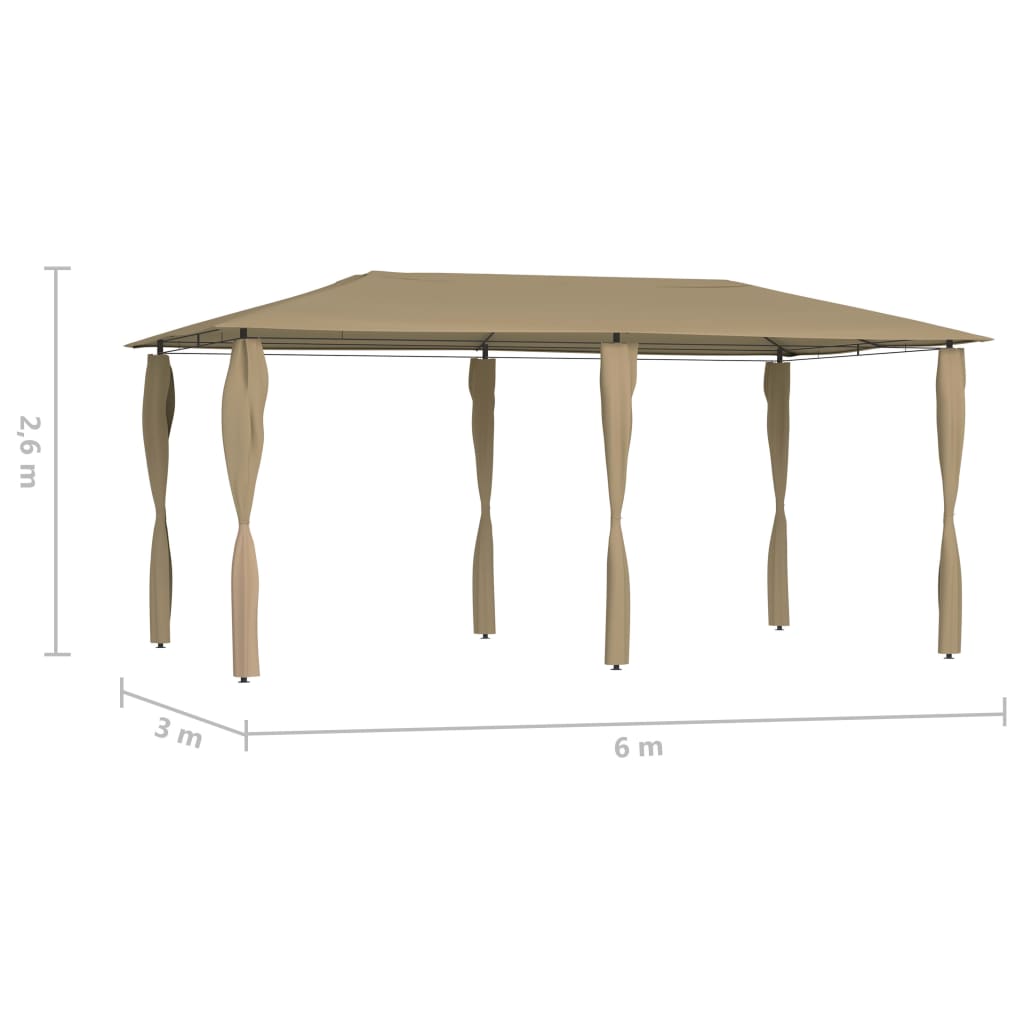 Huvimaja sivuseinillä 3x6x2,6 m harmaanruskea 160 g/m² - Sisustajankoti.fi