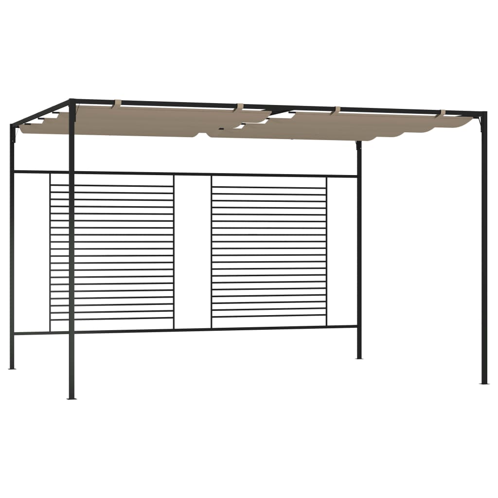 Huvimaja sisäänvedettävä katto 3x4x2,3m harmaanruskea 180 g/m² - Sisustajankoti.fi