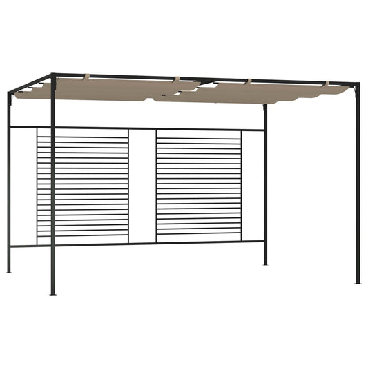 Huvimaja sisäänvedettävä katto 3x4x2,3m harmaanruskea 180 g/m² - Sisustajankoti.fi