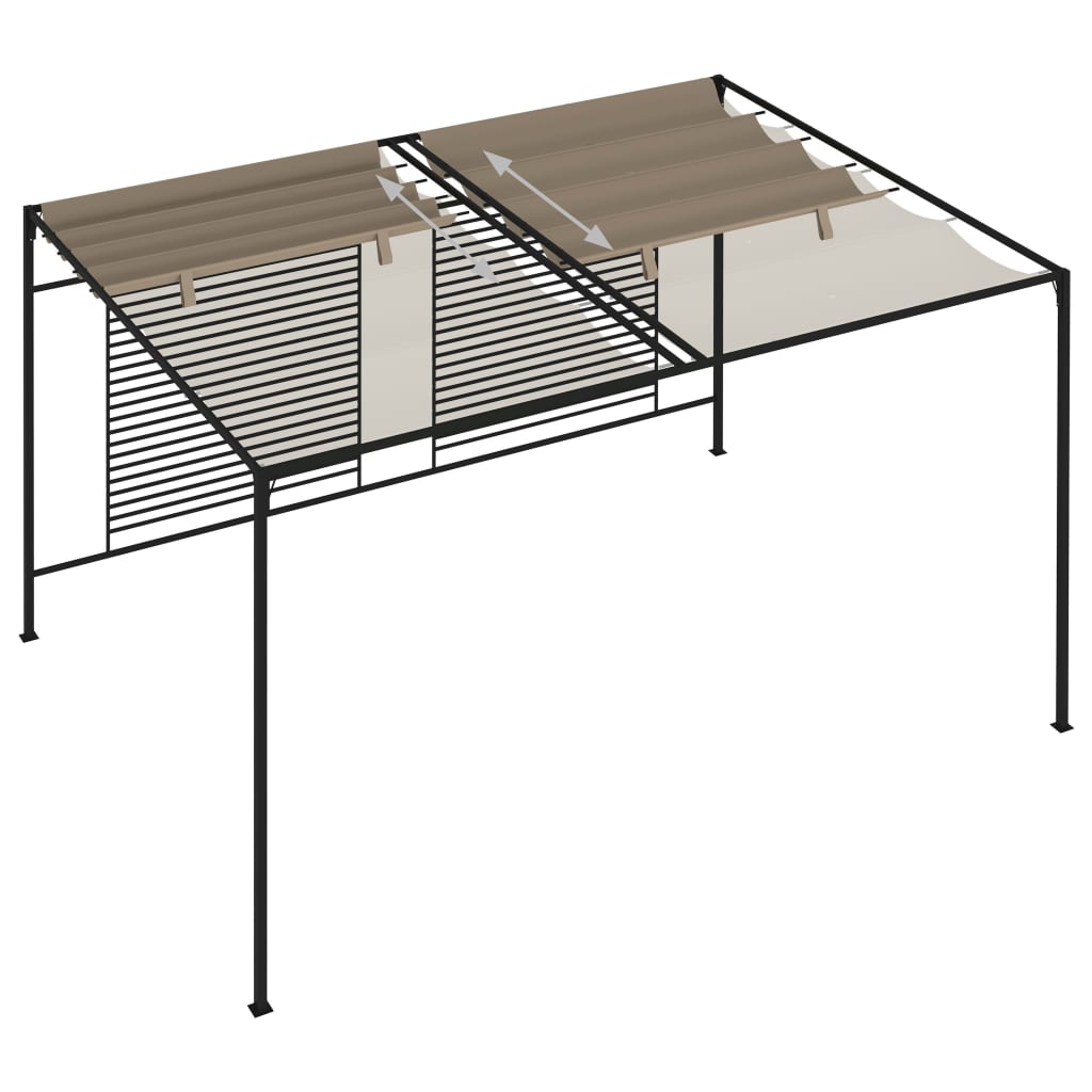 Huvimaja sisäänvedettävä katto 3x4x2,3m harmaanruskea 180 g/m² - Sisustajankoti.fi
