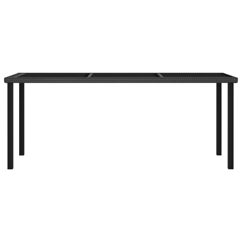 Puutarhan ruokapöytä musta 180x70x73 cm polyrottinki - Sisustajankoti.fi