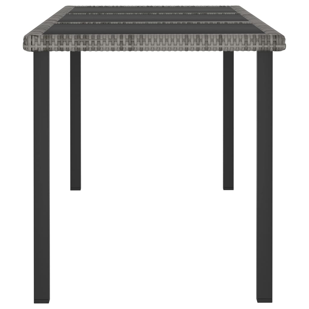 Puutarhan ruokapöytä harmaa 180x70x73 cm polyrottinki - Sisustajankoti.fi