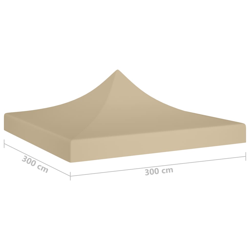Juhlateltan katto 3x3 m beige 270 g/m² - Sisustajankoti.fi