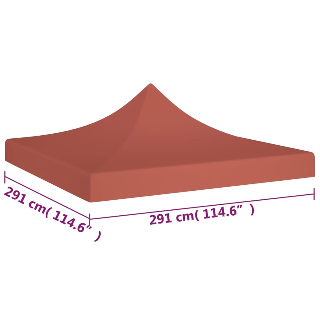 Juhlateltan katto 3x3 m terrakotta 270 g/m² - Sisustajankoti.fi