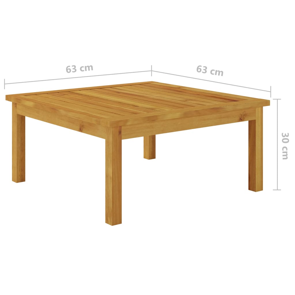 Puutarhan sohvapöytä 63x63x30 cm täysi akaasiapuu - Sisustajankoti.fi