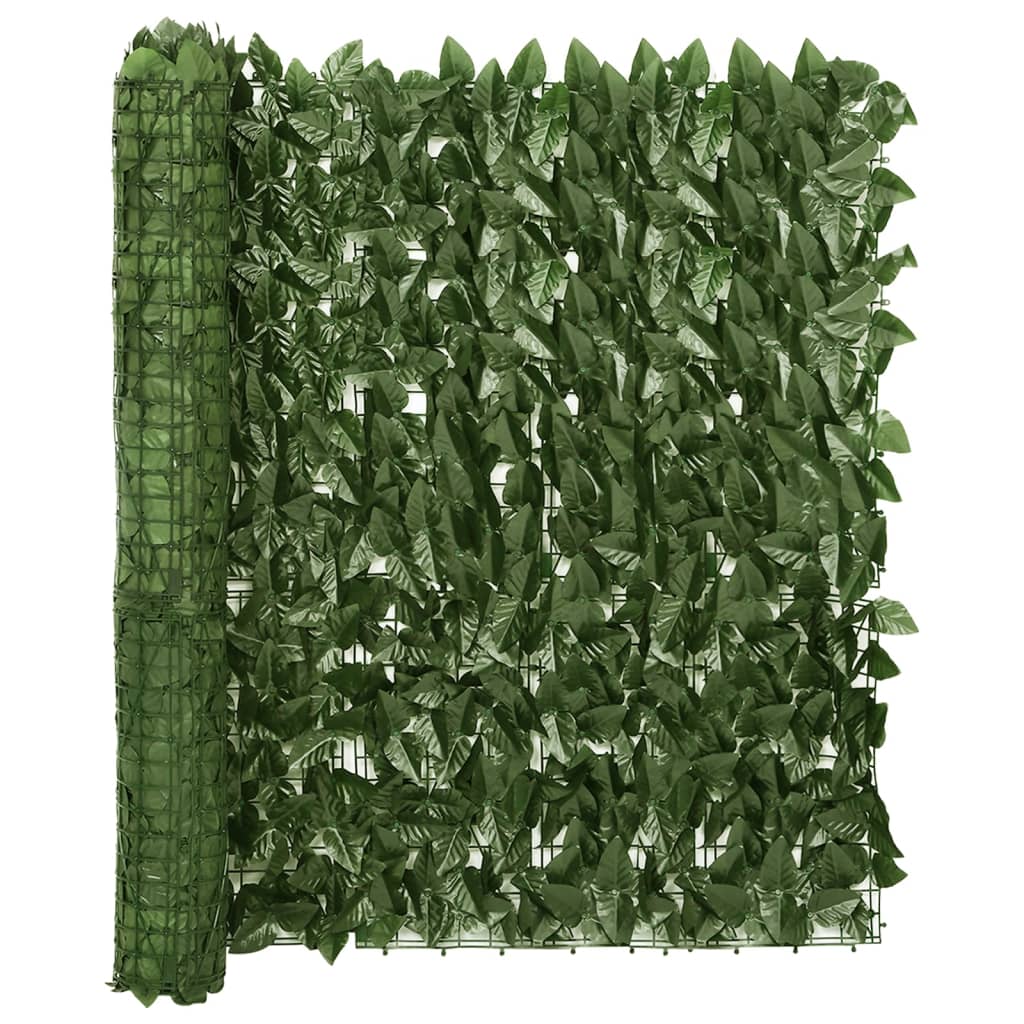 Parvekkeen suoja tummanvihreillä lehdillä 600x100 cm - Sisustajankoti.fi