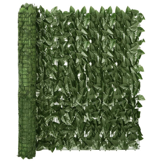 Parvekkeen suoja tummanvihreillä lehdillä 600x100 cm - Sisustajankoti.fi