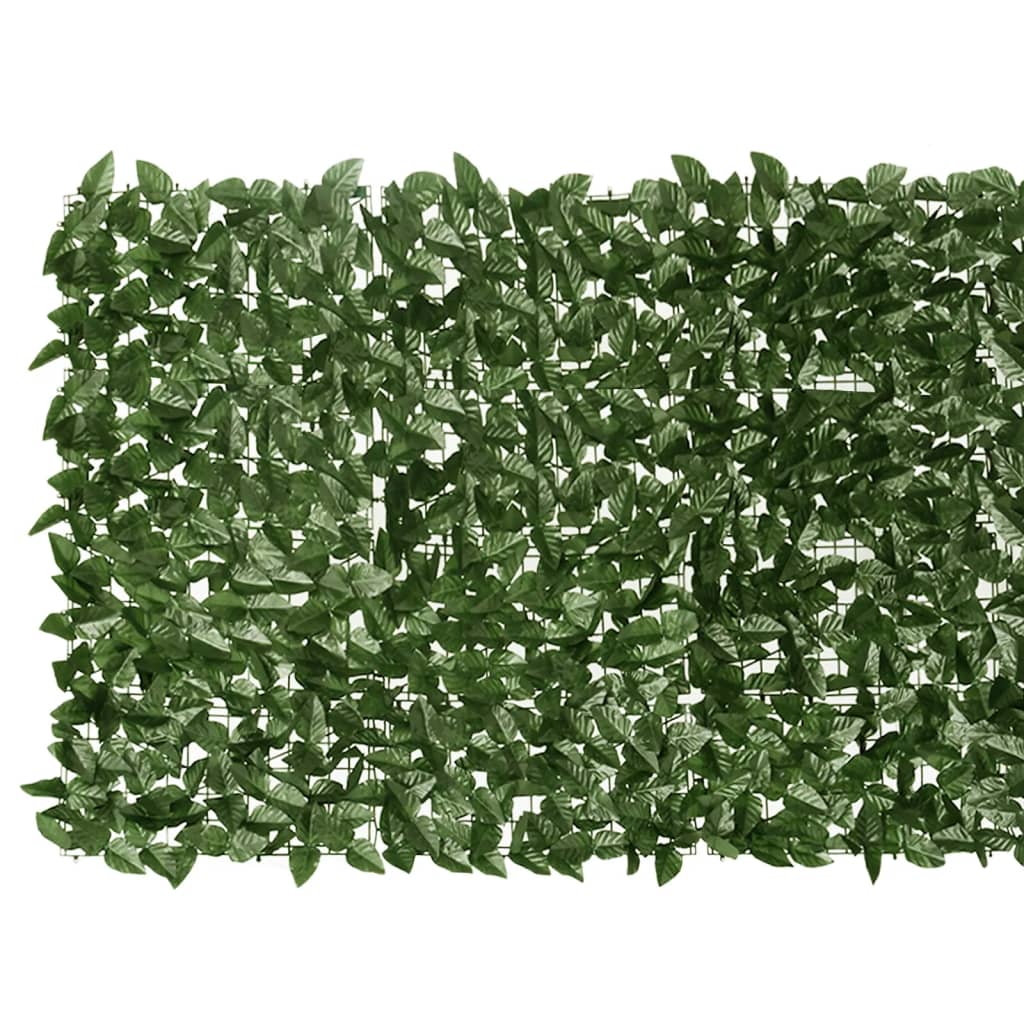 Parvekkeen suoja tummanvihreillä lehdillä 600x100 cm - Sisustajankoti.fi