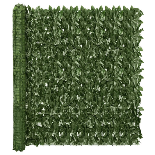 Parvekkeen suoja tummanvihreillä lehdillä 300x150 cm - Sisustajankoti.fi