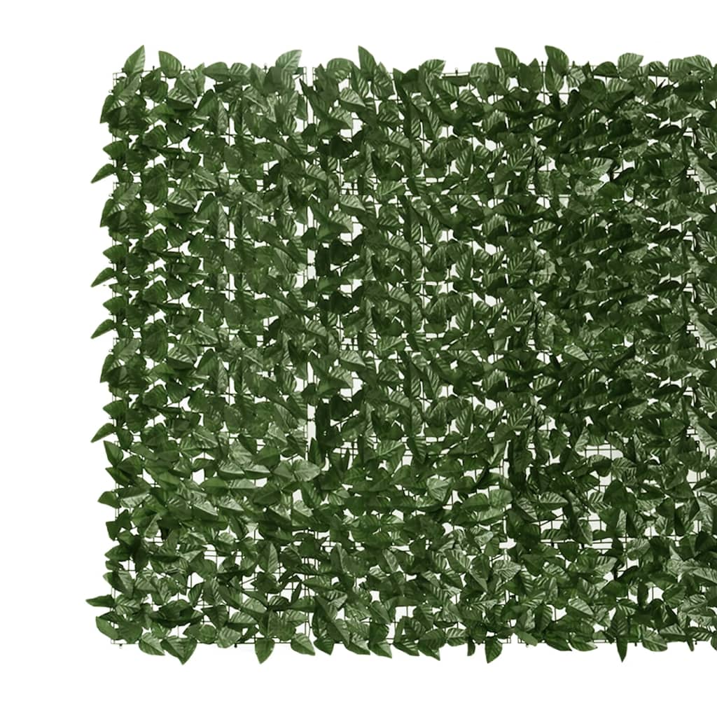 Parvekkeen suoja tummanvihreillä lehdillä 600x150 cm - Sisustajankoti.fi