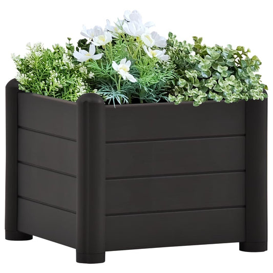Korotettu kukkalaatikko PP antrasiitti 43x43x35 cm - Sisustajankoti.fi
