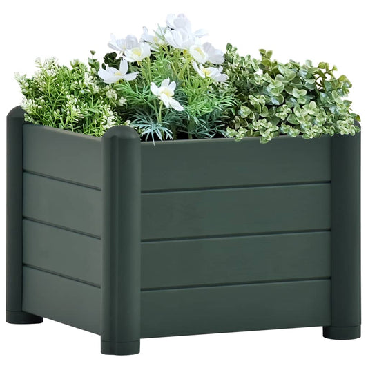 Korotettu kukkalaatikko PP vihreä 43x43x35 cm - Sisustajankoti.fi