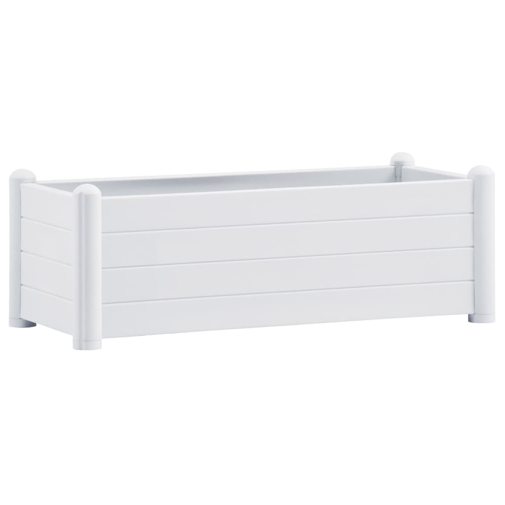 Korotettu kukkalaatikko PP valkoinen 100x43x35 cm - Sisustajankoti.fi