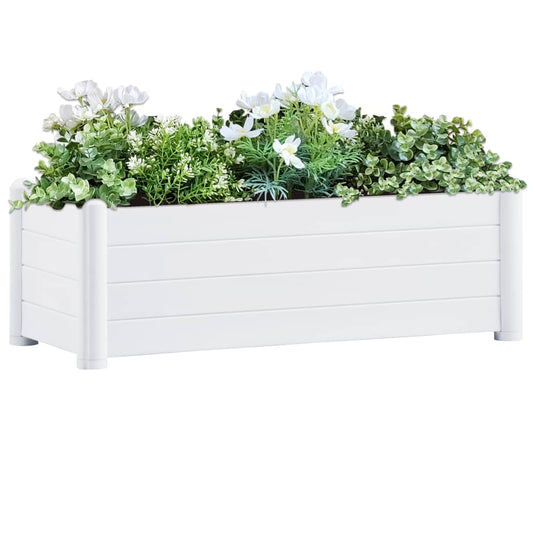 Korotettu kukkalaatikko PP valkoinen 100x43x35 cm - Sisustajankoti.fi