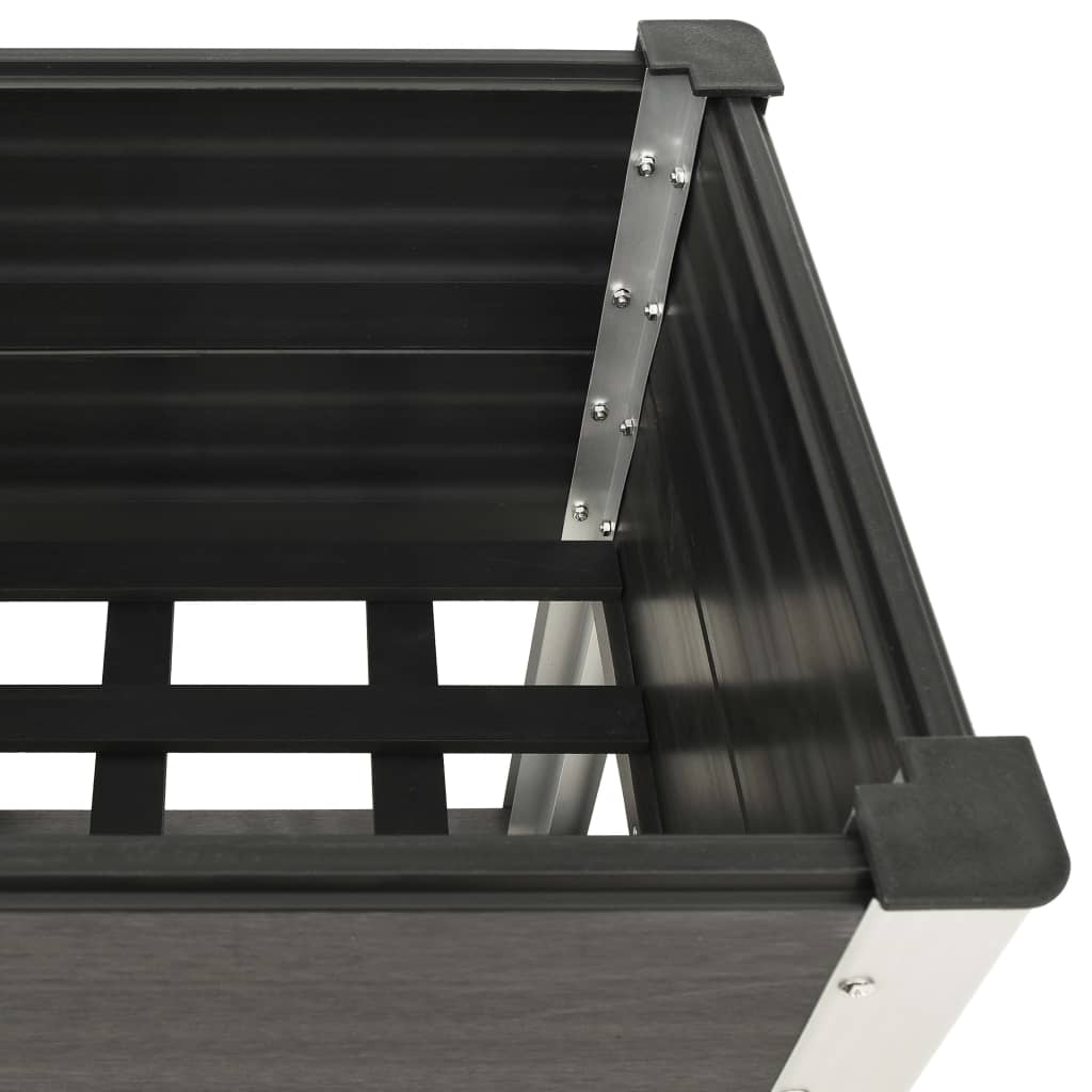 Puutarhan korotettu kukkalaatikko 100x50x90 cm WPC harmaa - Sisustajankoti.fi