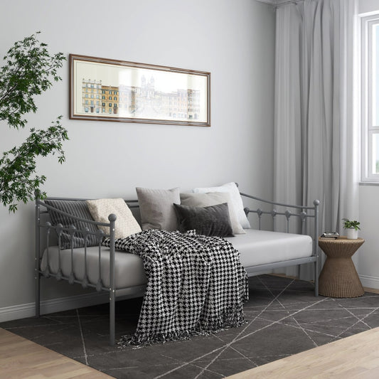 Sohvasängyn runko harmaa metalli 90x200 cm - Sisustajankoti.fi