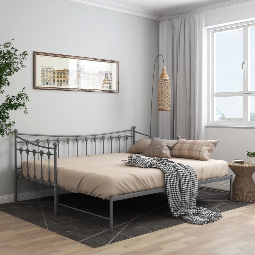 Vuodesohvan runko harmaa metalli 90x200 cm - Sisustajankoti.fi