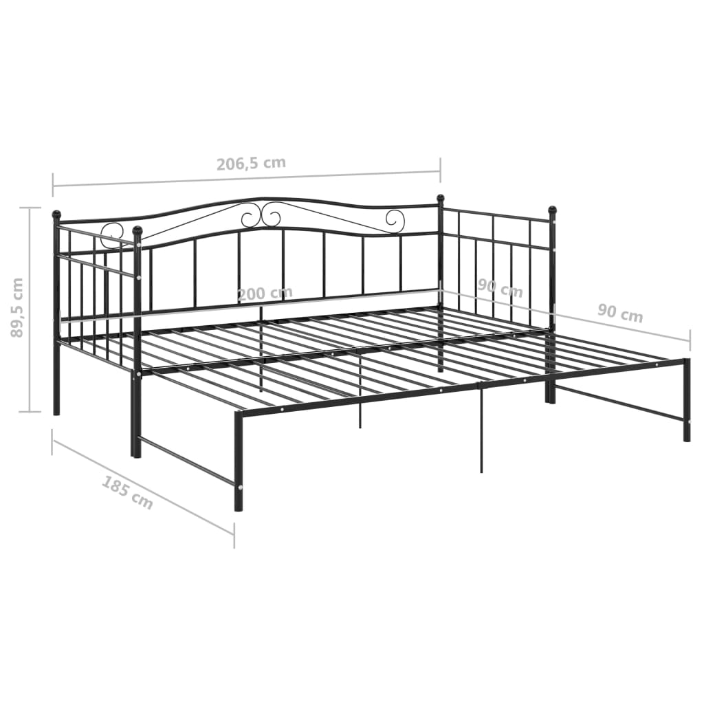 Vuodesohvan runko musta metalli 90x200 cm - Sisustajankoti.fi
