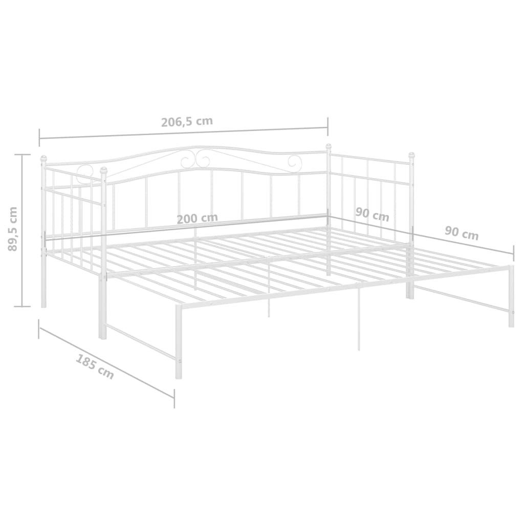 Vuodesohvan runko valkoinen metalli 90x200 cm - Sisustajankoti.fi