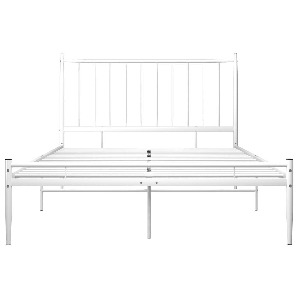 Sängynrunko valkoinen metalli 120x200 cm - Sisustajankoti.fi