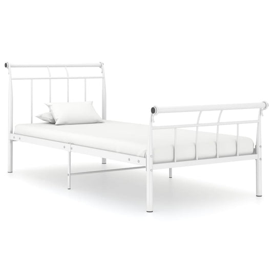 Sängynrunko valkoinen metalli 90x200 cm - Sisustajankoti.fi