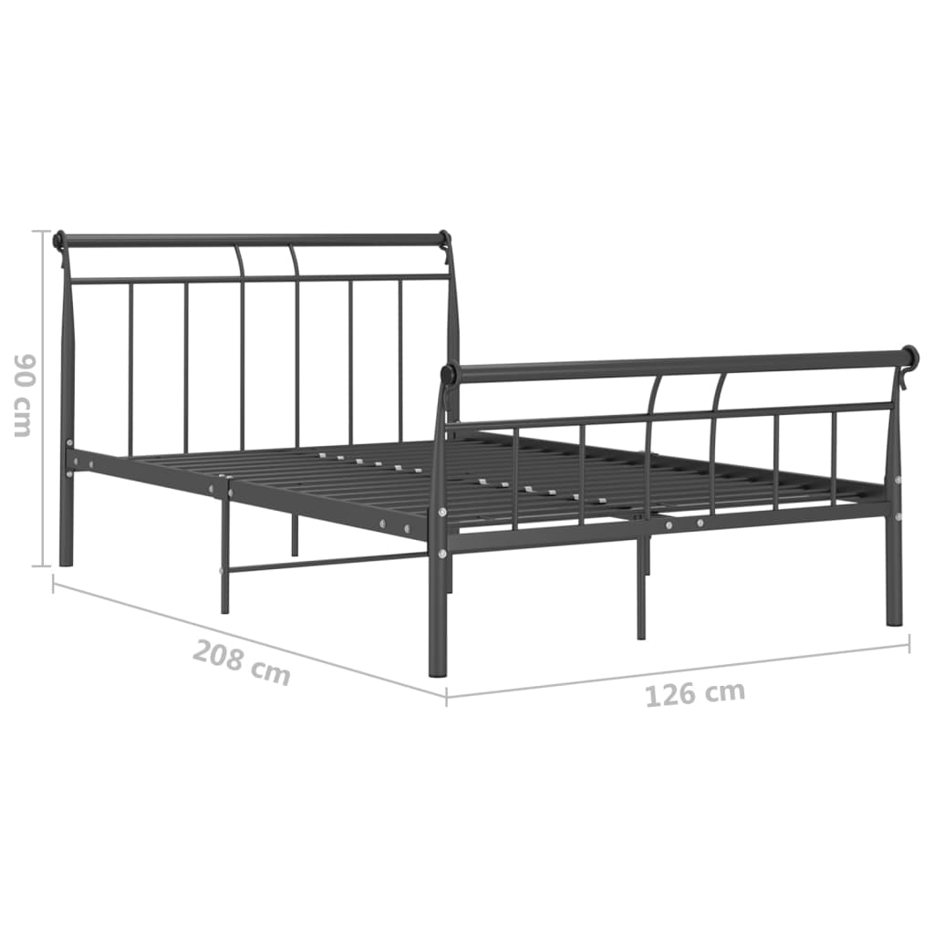 Sängynrunko musta metalli 120x200 cm - Sisustajankoti.fi