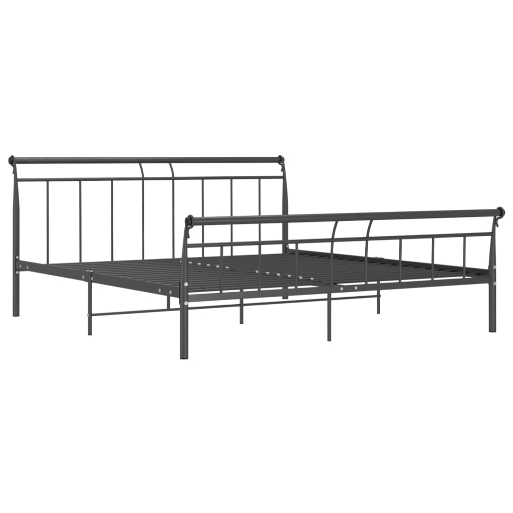 Sängynrunko musta metalli 200x200 cm - Sisustajankoti.fi