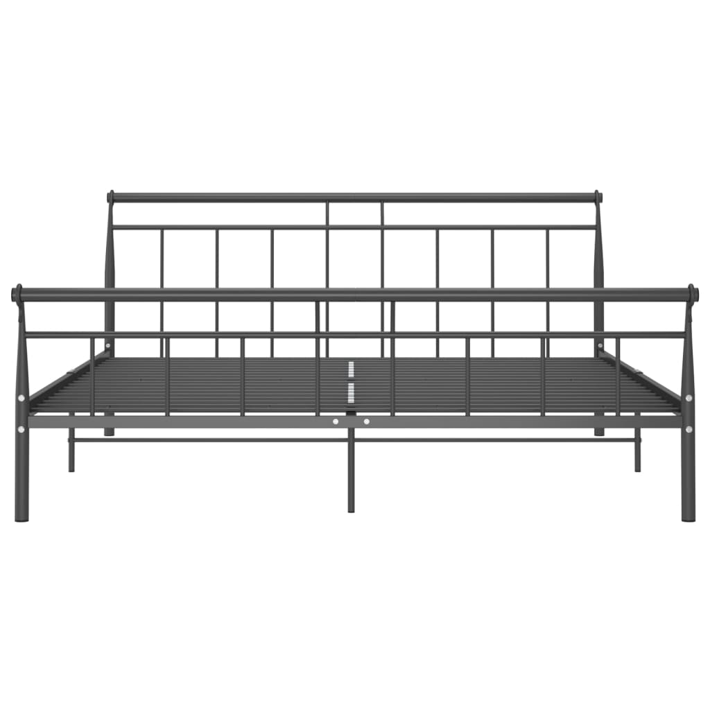 Sängynrunko musta metalli 200x200 cm - Sisustajankoti.fi